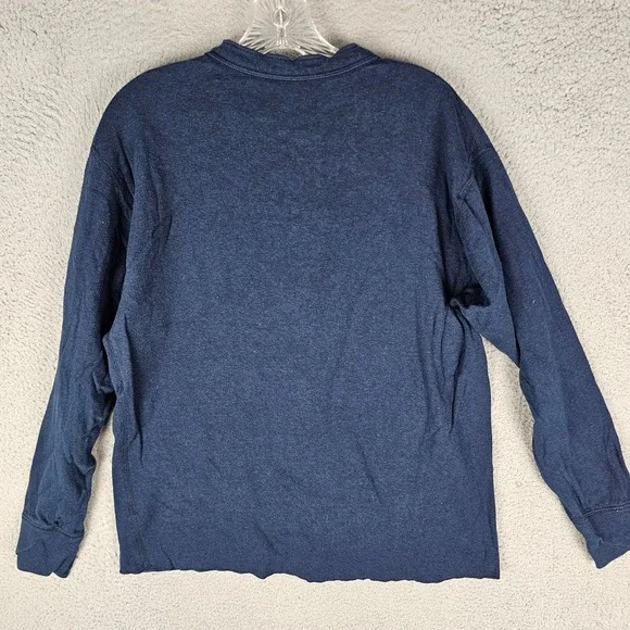 L.L. Bean River Driver Henley Shirt Mens Large Navy Long Sleeve Traditional Fit - Picture 2 of 7